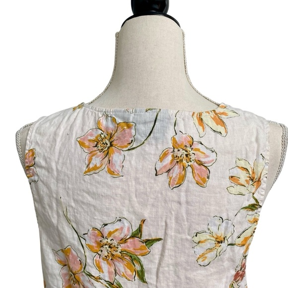 Rachel Rachel Roy Linen Floral Peplum Blouse Light Pink Sleeveless Top Size M - Picture 8 of 11